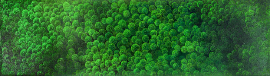 Foto der Arbeit »Agglomeration II«, 2003/2004, Öl/Leinwand, 40&nbsp;cm&nbsp;×&nbsp;140&nbsp;cm