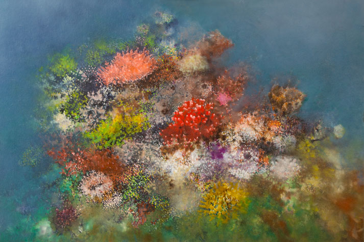Foto der Arbeit Apostelfels II, aus der Serie »Submarine Gärten«, 2013, Öl/Leinwand, 60&nbsp;cm&nbsp;×&nbsp;90&nbsp;cm