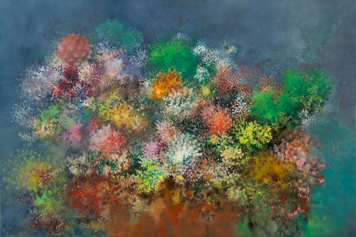 Foto der Arbeit Apostelfels I, aus der Serie »Submarine Gärten«, 2013, Öl/Leinwand, 60&nbsp;cm&nbsp;×&nbsp;90&nbsp;cm