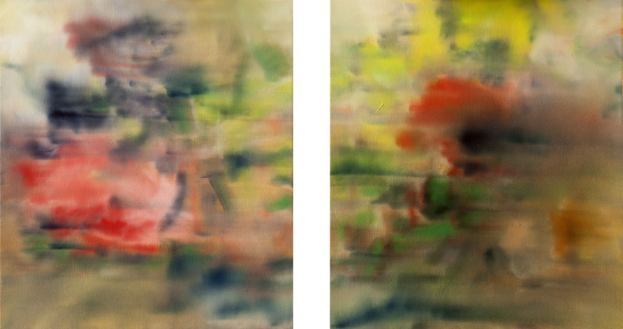 Foto der Arbeit »Ohne Titel«, 2013, Öl/Leinwand, je&nbsp;45&nbsp;cm&nbsp;×&nbsp;40&nbsp;cm